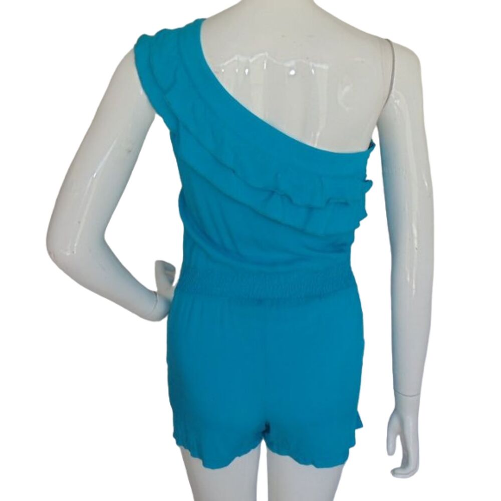 2B BEBE Romper, S, Ruffle One shoulder, Short, Blue, Pockets - Picture 5 of 14